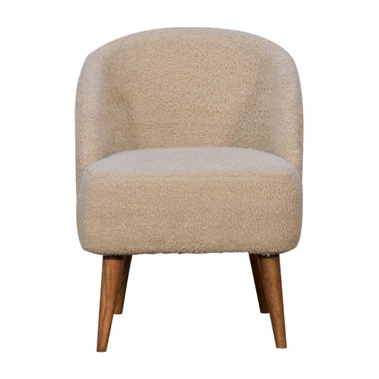 Handcrafted sustainable Cream Boucle Tub Chair