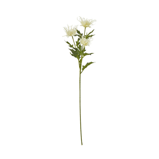 Artificial flower stem with white flowers on a white background