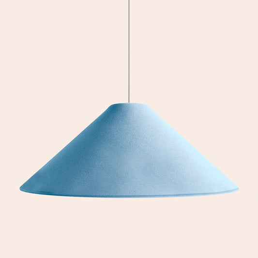Damson blue check lined cone shade - BlissVeranda