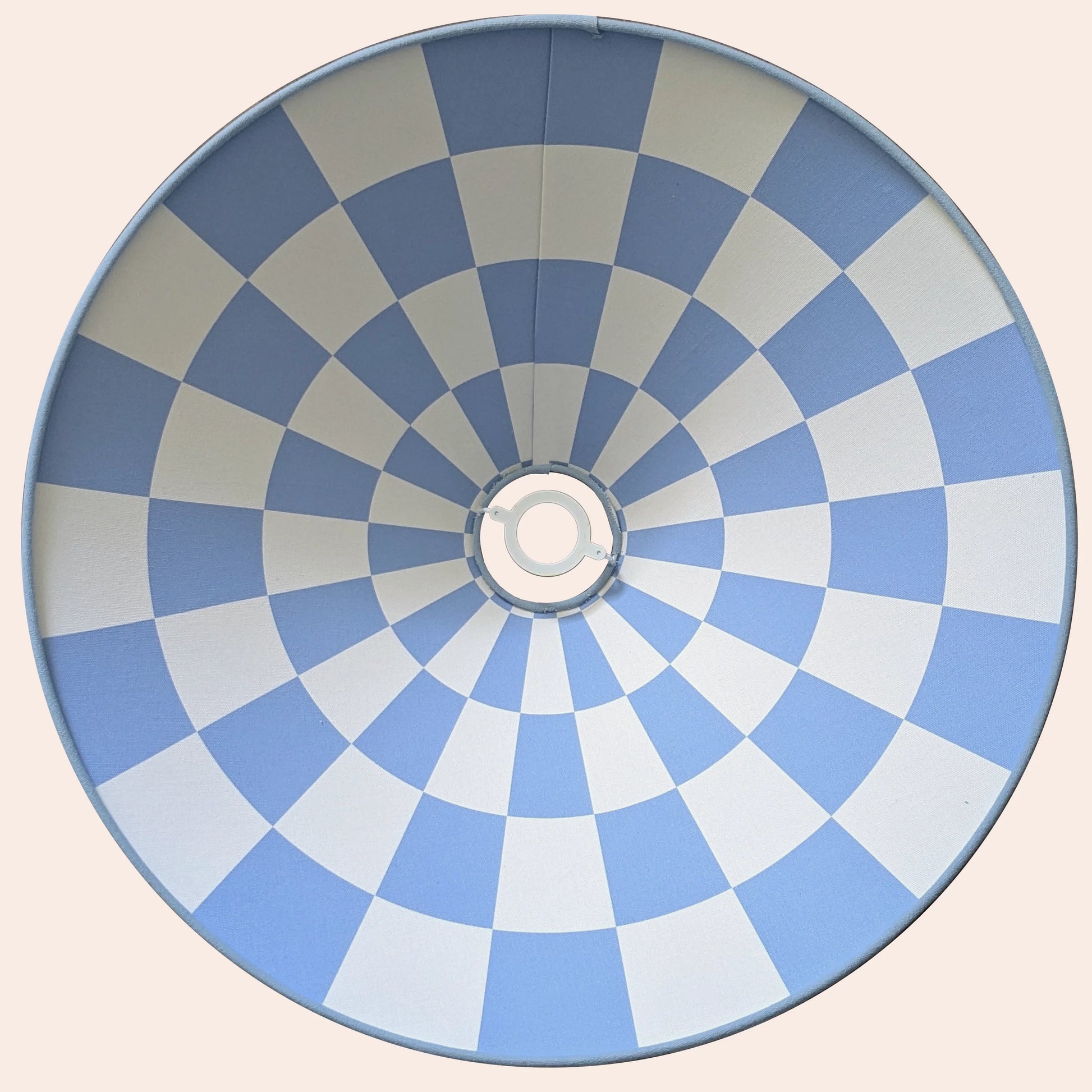 Damson blue check lined cone shade - BlissVeranda