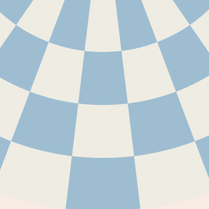 Damson blue check lined cone shade - BlissVeranda