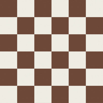 Bark brown check lined drum shade - BlissVeranda