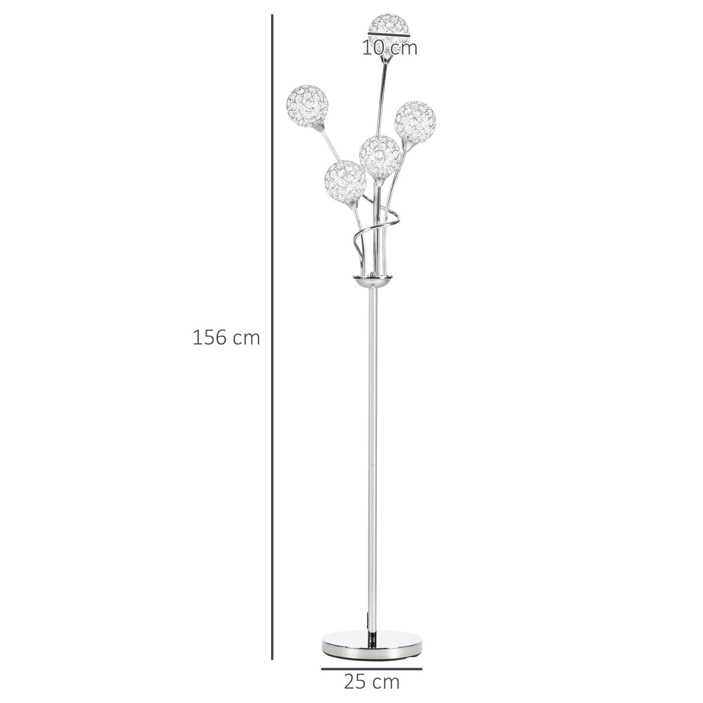 Crystal Floor Lamps for Living Room Bedroom with 5 Light