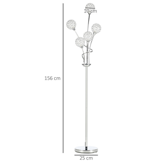 Crystal Floor Lamps for Living Room Bedroom with 5 Light
