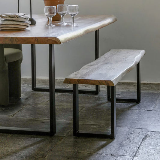 Chisbury Acacia Live Edge Dining Bench – Luxury