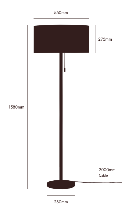 Wood & brass disk floor lamp - BlissVeranda