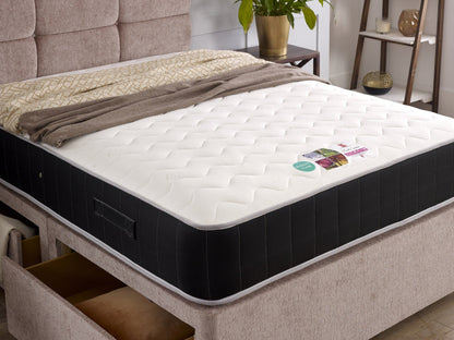 Dual Season 1000 Pocket Memory Cool Gel Divan Bed Set With Headboard