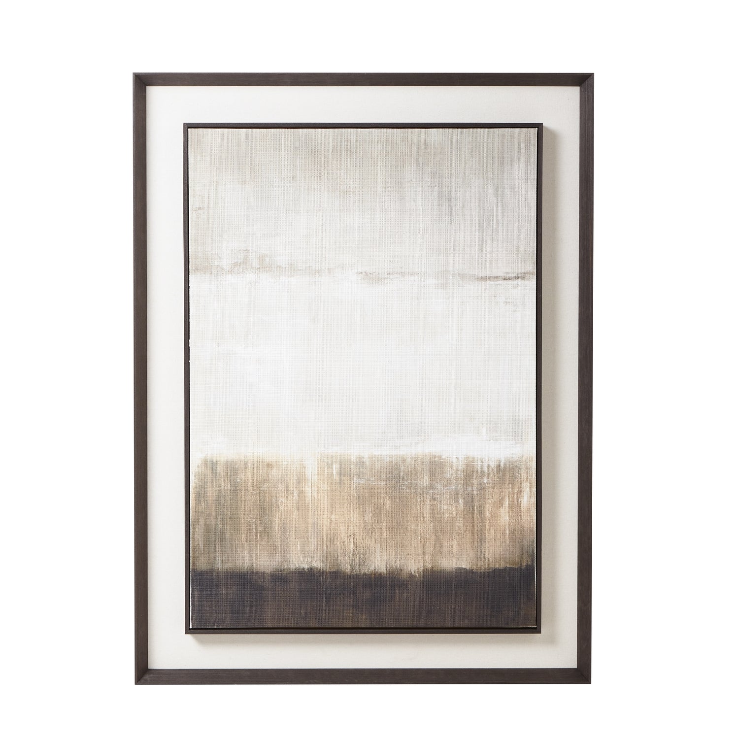 Framed abstract art with a gradient of colors on a white background