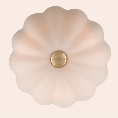 White flower flush ceiling light  Flush Ceiling Light BlissVeranda