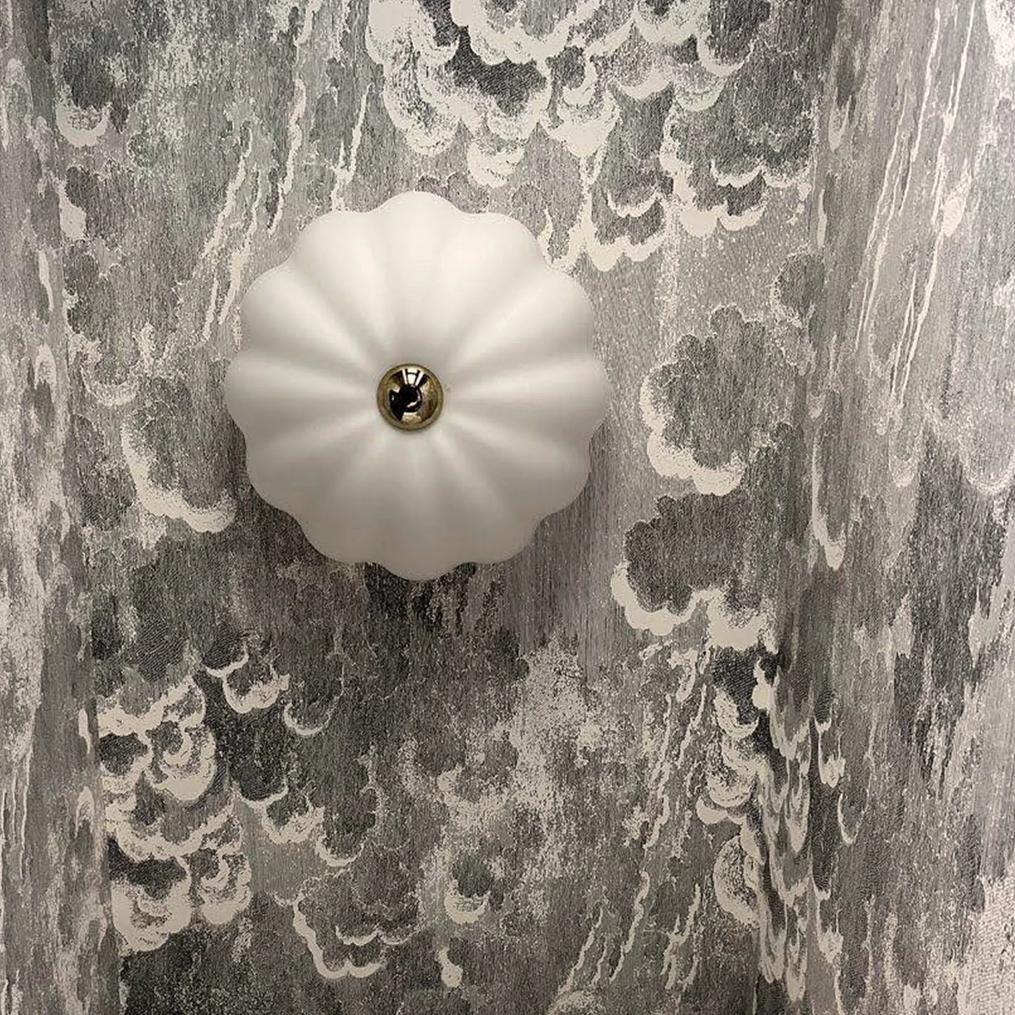 White flower flush ceiling light  Flush Ceiling Light BlissVeranda