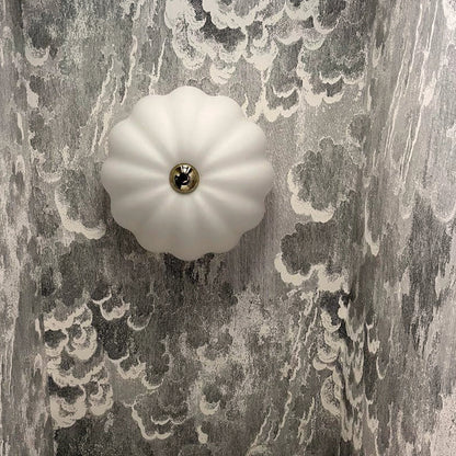 White flower flush ceiling light  Flush Ceiling Light BlissVeranda