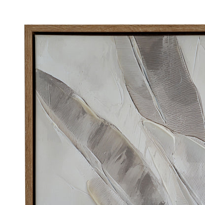Framed abstract art with wavy lines on a white background