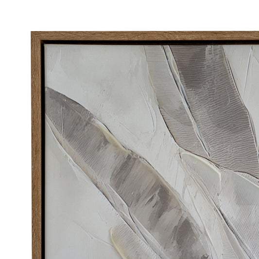 Framed abstract art with wavy lines on a white background