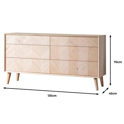 Gallery Milano Oak 6 Drawer Chest of Drawers_luxury furniture