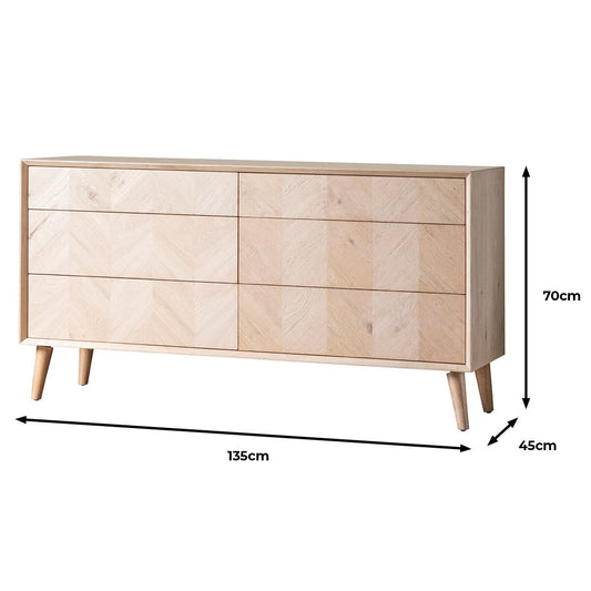 Gallery Milano Oak 6 Drawer Chest of Drawers_luxury furniture