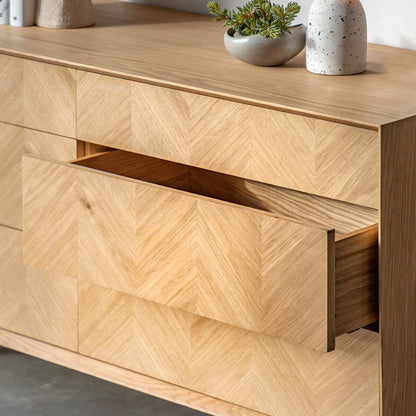 Gallery Milano Oak 6 Drawer Chest of Drawers_luxury furniture