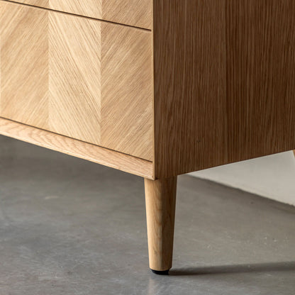 Gallery Milano Oak 6 Drawer Chest of Drawers_luxury furniture foot