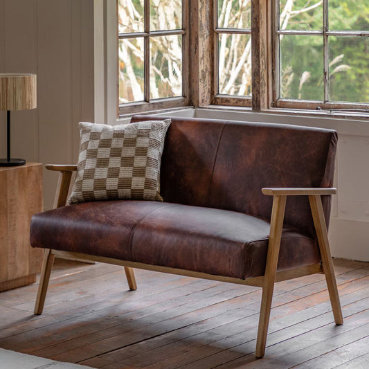 Gallery Neyland Brown Leather 2 Seater Sofa_comfort