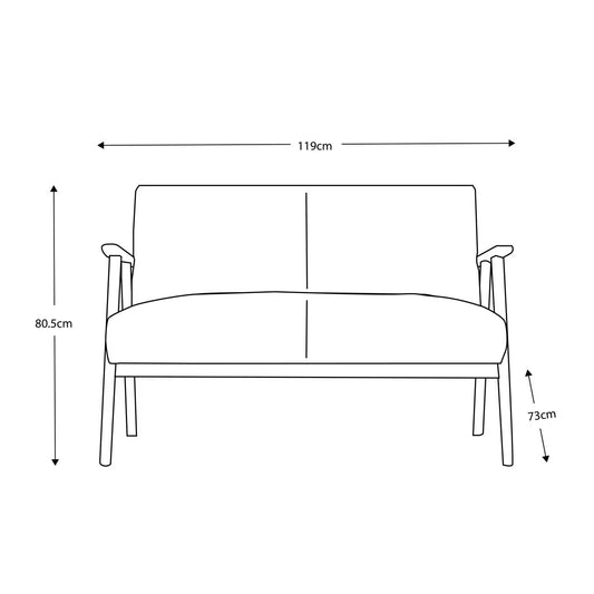 Gallery Neyland Brown Leather 2 Seater Sofa_measurement