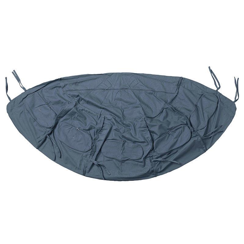 Blue car seat cover on a white background