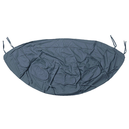 Blue car seat cover on a white background