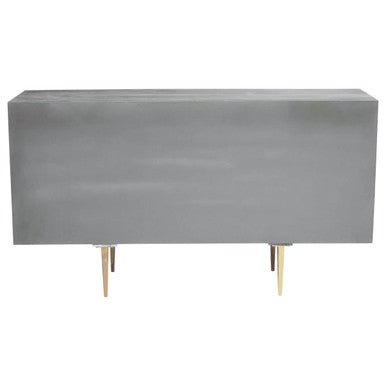 Gray bench with wooden legs on a white background