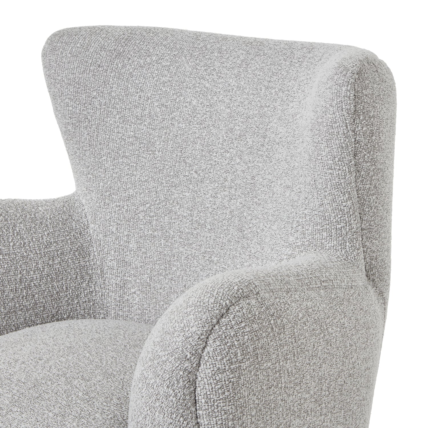 Gray textured armchair on a white background