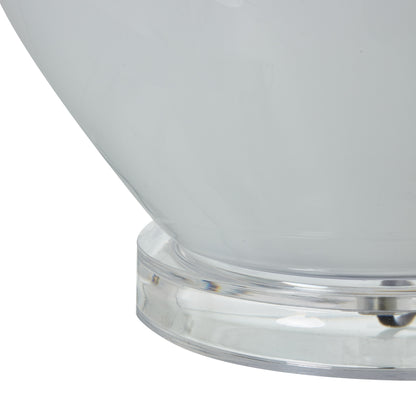 Close-up of a white bowl with a clear base on a white background
