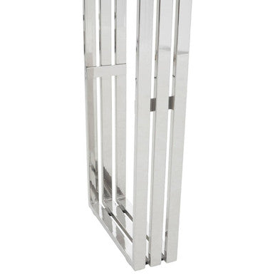Silver metal folding screen on a white background