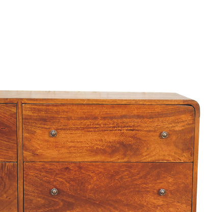 Handcrafted Large Curved Chestnut Chest