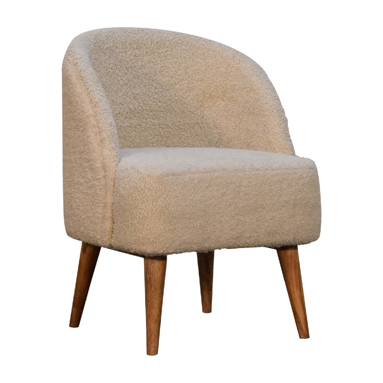 Handcrafted sustainable Cream Boucle Tub Chair