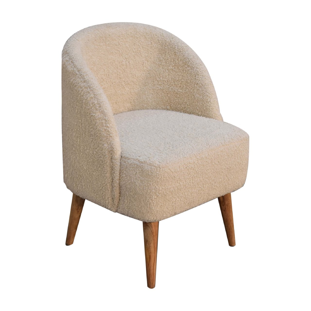 Handcrafted sustainable Cream Boucle Tub Chair