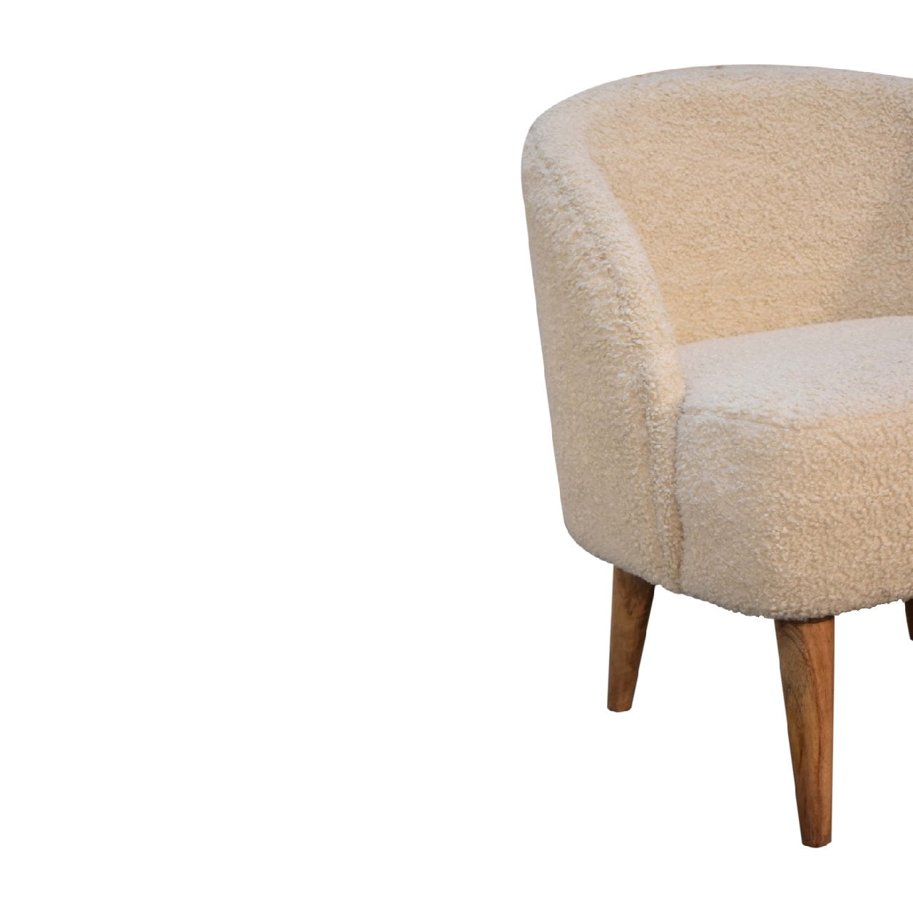 Handcrafted sustainable Cream Boucle Tub Chair
