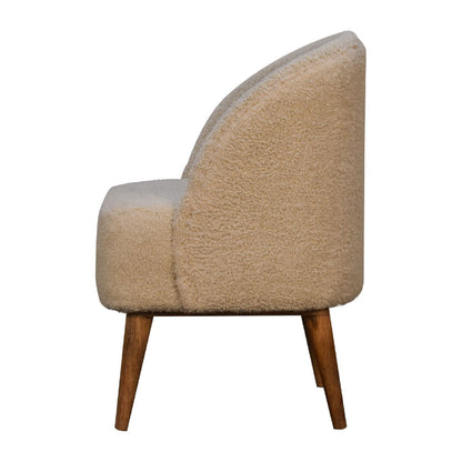 Handcrafted sustainable Cream Boucle Tub Chair