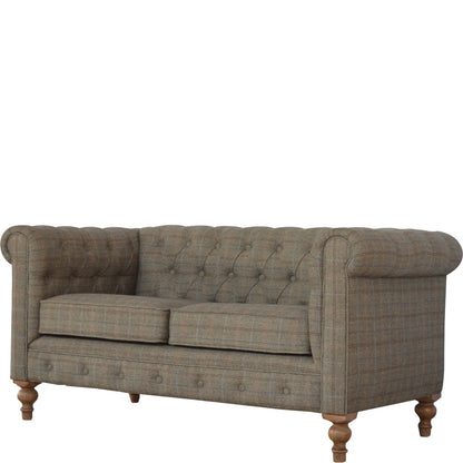 Multi Tweed 2 Seat Chesterfield   BlissVeranda