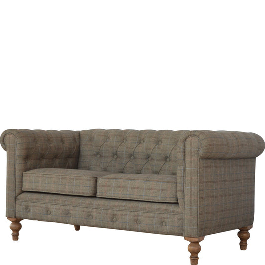 Multi Tweed 2 Seat Chesterfield   BlissVeranda