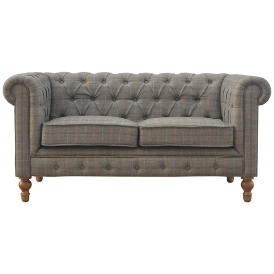Multi Tweed 2 Seat Chesterfield   BlissVeranda