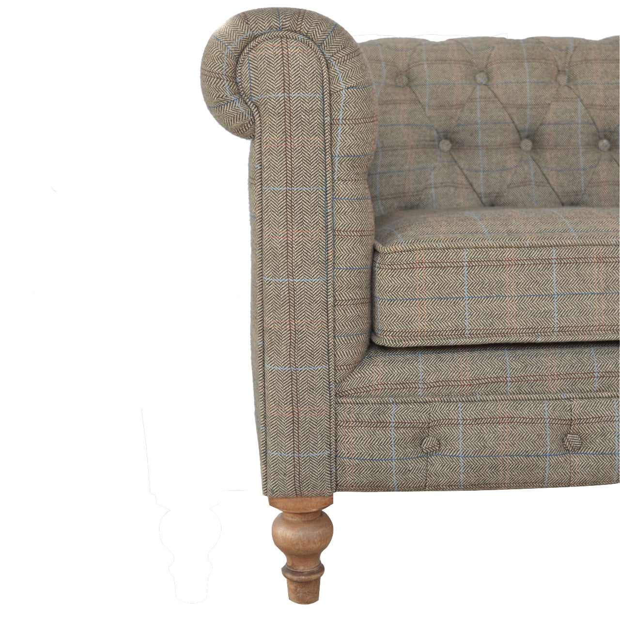 Multi Tweed 2 Seat Chesterfield   BlissVeranda