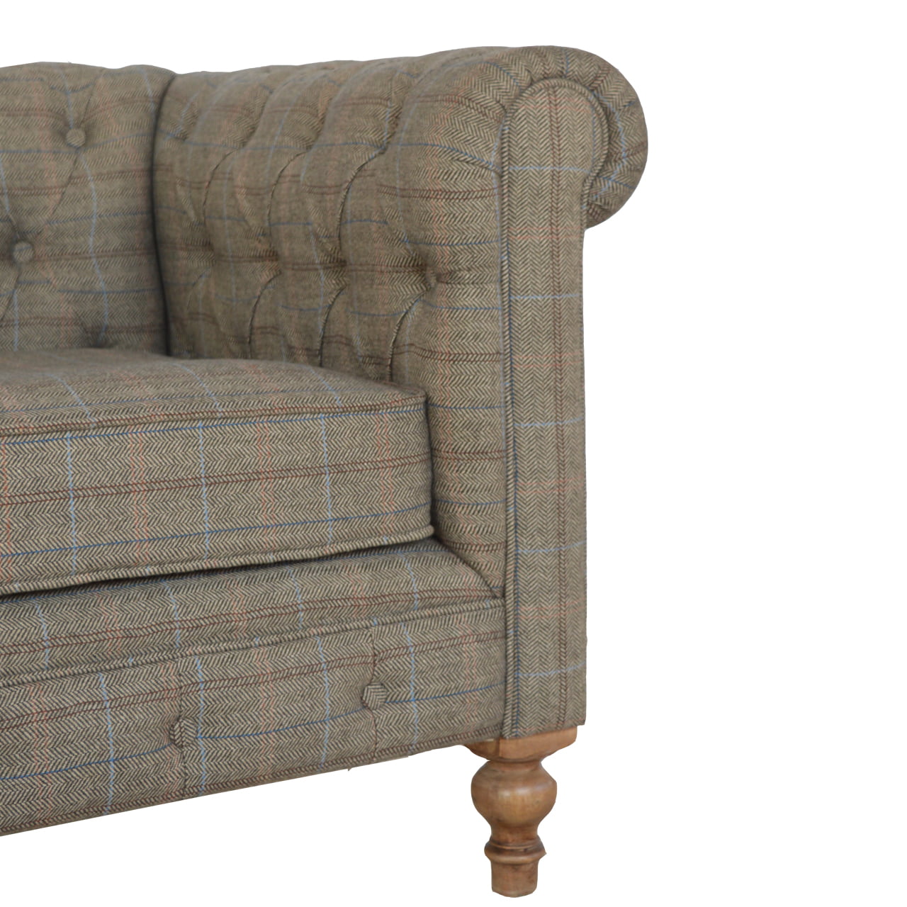 Multi Tweed 2 Seat Chesterfield   BlissVeranda