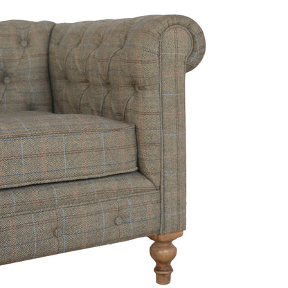 Multi Tweed 2 Seat Chesterfield   BlissVeranda