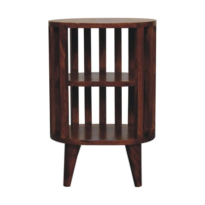 Ariella Double Shelf Chestnut Bedside   BlissVeranda