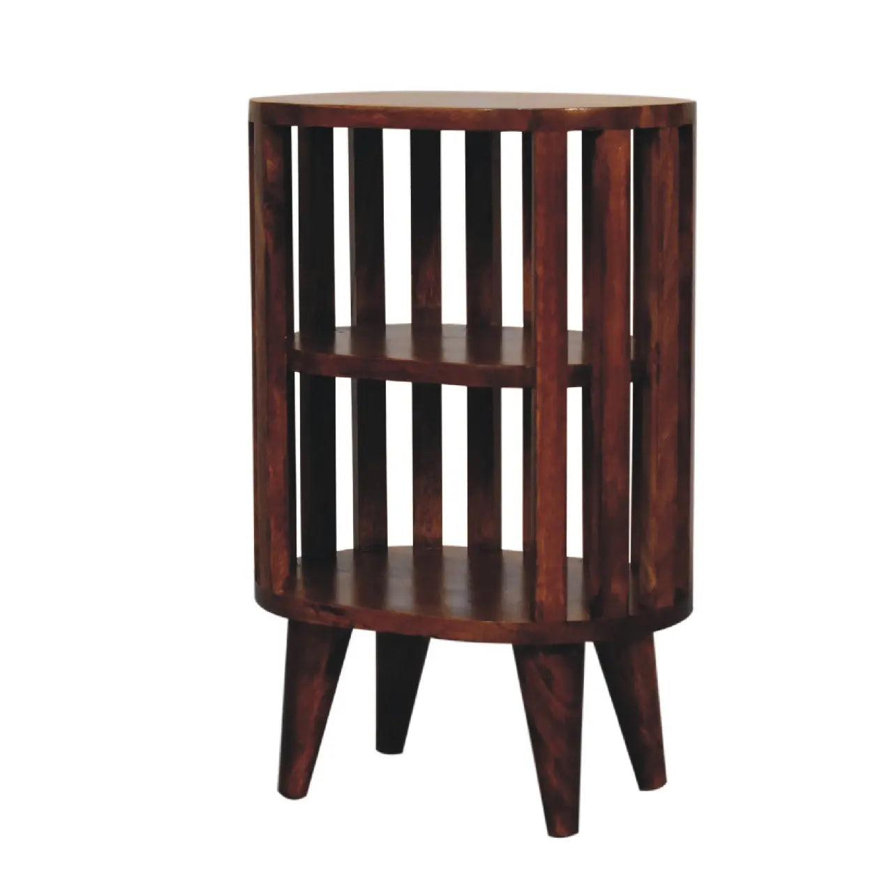 Ariella Double Shelf Chestnut Bedside   BlissVeranda