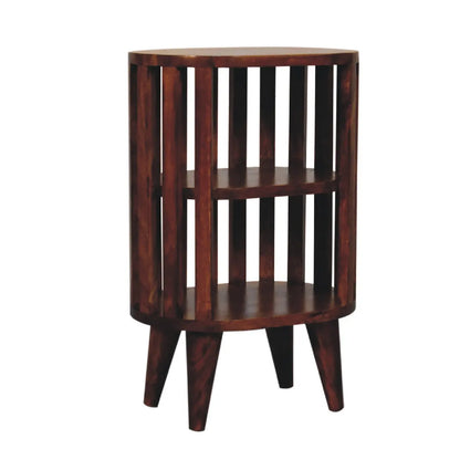 Ariella Double Shelf Chestnut Bedside   BlissVeranda