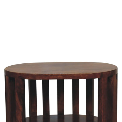 Ariella Double Shelf Chestnut Bedside   BlissVeranda