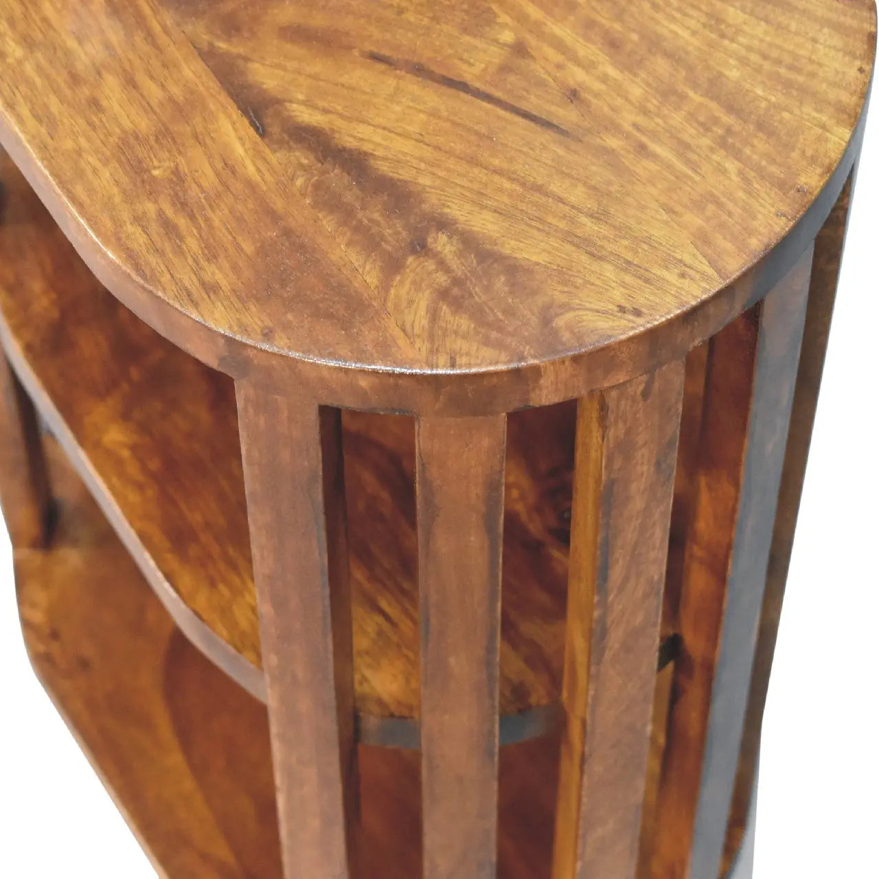 Ariella Double Shelf Chestnut Bedside   BlissVeranda