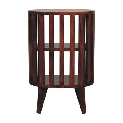 Ariella Double Shelf Chestnut Bedside   BlissVeranda