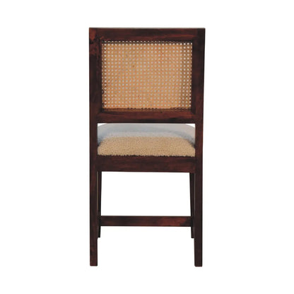 Cream Boucle Rattan Chair