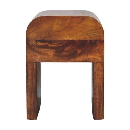 Mini Darcy Chestnut Nightstand with Curved Edges