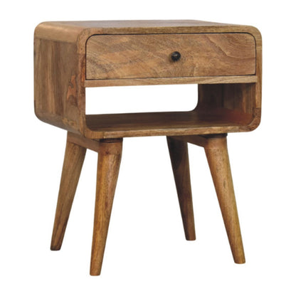Avora Oak-ish Nightstand with Drawer and open slot