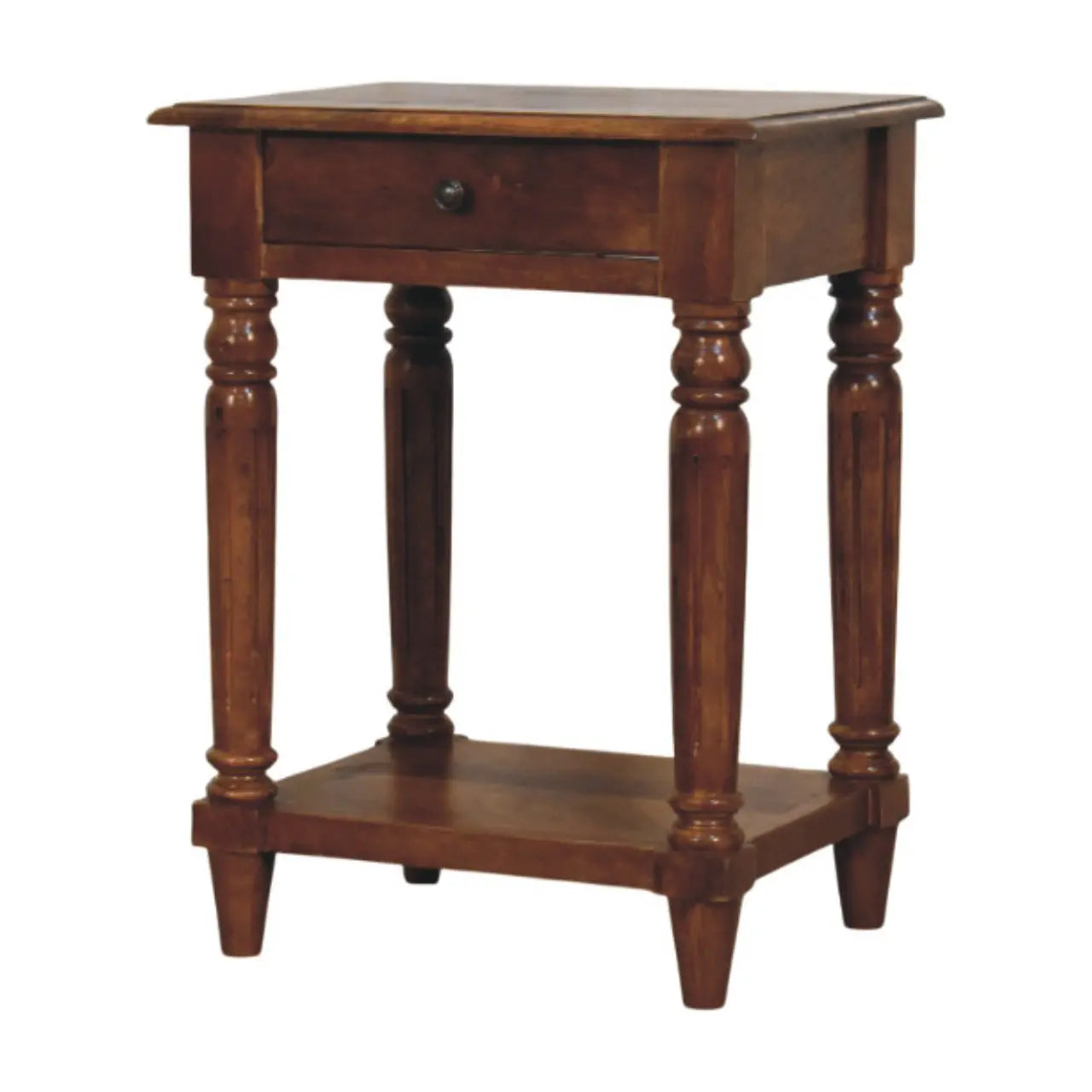  Turned Legs Chestnut Side Table
